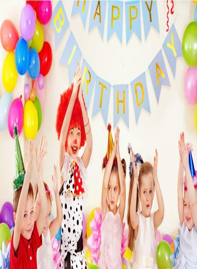 فافيلا مجموعة زينة خلفية عيد ميلاد سعيد من فافيلا - 13 قطعة من أعلام لافتات عيد ميلاد قابلة لإعادة الاستخدام مصنوعة من ورق مقوى للأولاد والبنات (أزرق) - Image 3